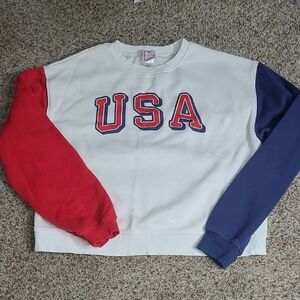 Modern Lux USA Themed Sweater - Red, White, and Blue